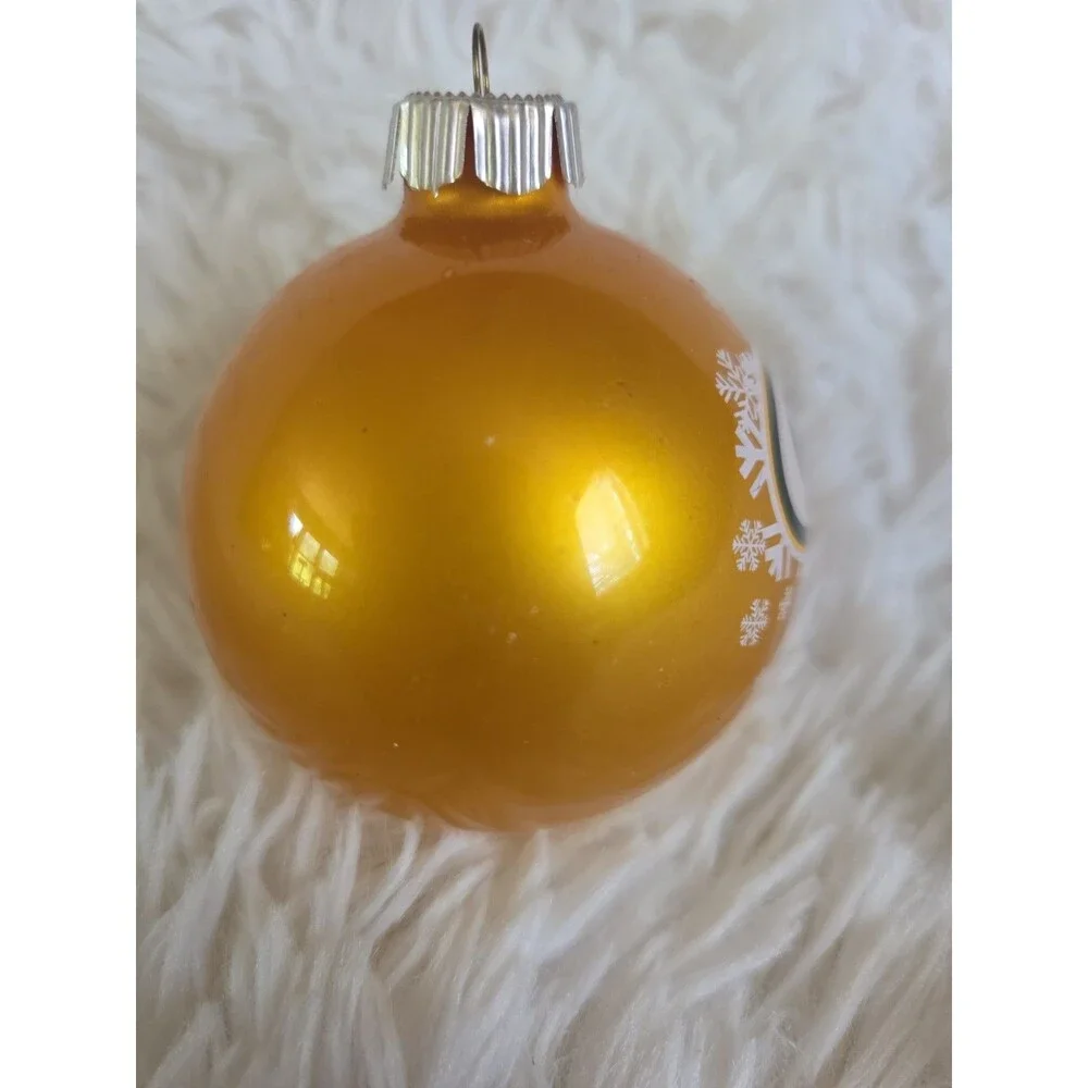 Green Bay Packers Yellow NFL Round  Tree Ornament Football Wisconsin